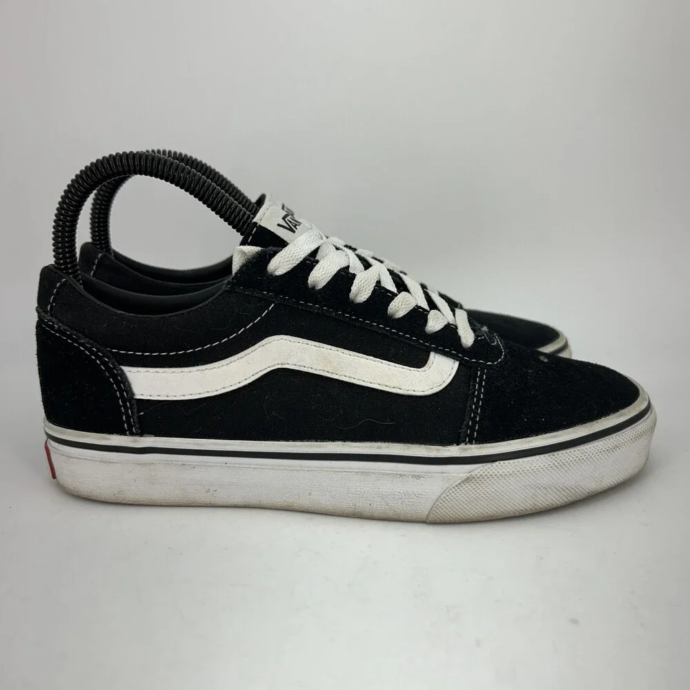Vans Old Skool Shoes Womens Size 6 Black White Suede Canvas Skate Sneakers